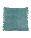 Saro Lifestyle Fringe Down Filled Decorative Pillow, 20" X 20" In Blue
