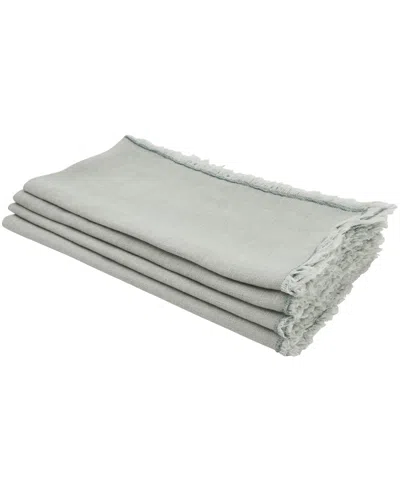 Saro Lifestyle Fringe Table Napkins, Set Of 4 In Gray