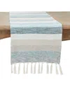 Saro Lifestyle Fringed Stripe Table Runner, 16" X 90"