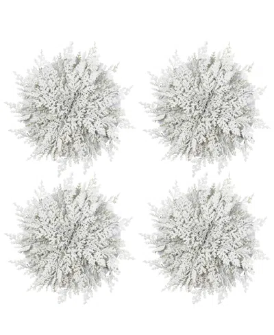 Saro Lifestyle Frosted Pine Placemat, Set Of 4 In White