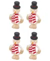 Saro Lifestyle Frosty Smiles Snowman Napkin Ring, Set Of 4 In Multi