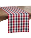 Saro Lifestyle Gingham Check Runner In Multi