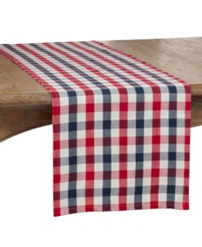 Saro Lifestyle Gingham Check Runner In Multi