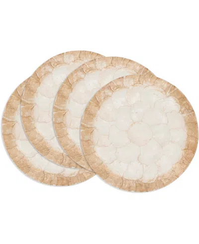 Saro Lifestyle Glow Capiz Placemats, 15" Round In Gold