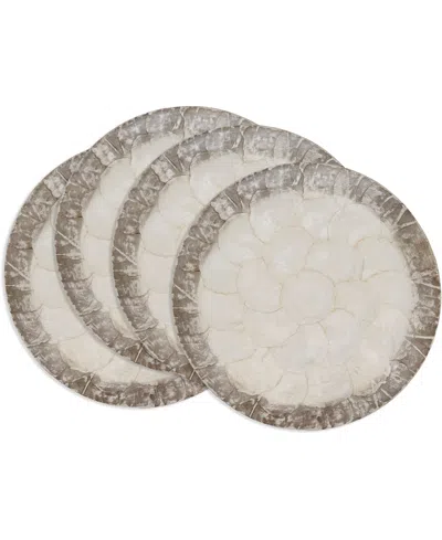 Saro Lifestyle Glow Capiz Placemats, 15" Round In Gray