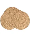 Saro Lifestyle Handwoven Water Hyacinth Placemats, 15" Round In Natural