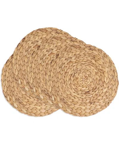 Saro Lifestyle Handwoven Water Hyacinth Placemats, 15" Round In Natural