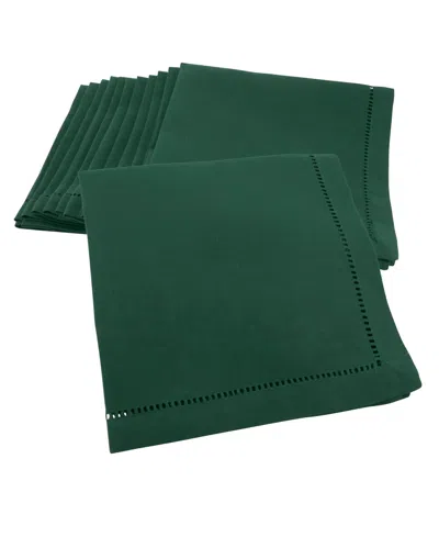 Saro Lifestyle Hemstitched Border Napkins, Set Of 12 In Green