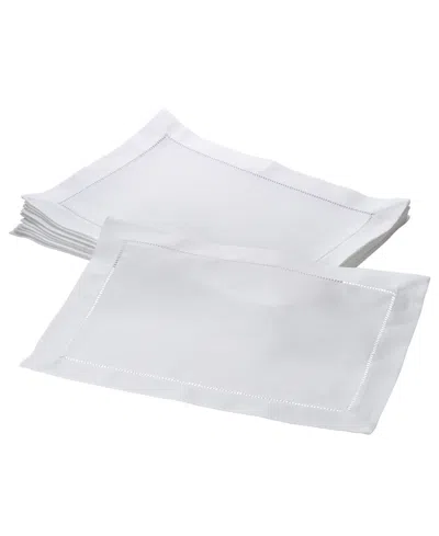 Saro Lifestyle Hemstitched Border Placemats, Set Of 12 In White