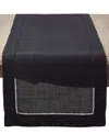 Saro Lifestyle Hemstitched Border Table Runner, 16" X 54" In Black