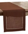 Saro Lifestyle Hemstitched Border Table Runner, 16" X 54" In Chocolate