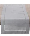 Saro Lifestyle Hemstitched Border Table Runner, 16" X 54" In Gray