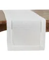 Saro Lifestyle Hemstitched Border Table Runner, 16" X 54" In Ivory