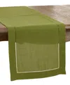Saro Lifestyle Hemstitched Border Table Runner, 16" X 54" In Kiwi