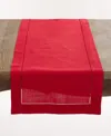 Saro Lifestyle Hemstitched Border Table Runner, 16" X 54" In Red