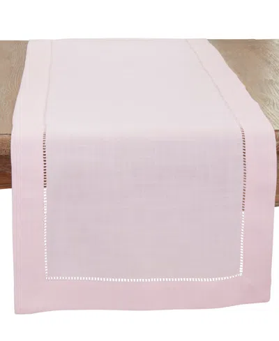 Saro Lifestyle Hemstitched Border Table Runner, 16" X 54" In Yellow