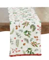 Saro Lifestyle Holly Branch Table Runner, 13" X 72" In Multi