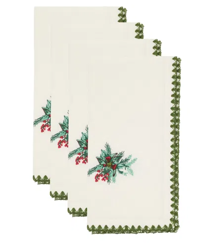 Saro Lifestyle Holly Napkin, Set Of 4 In Green