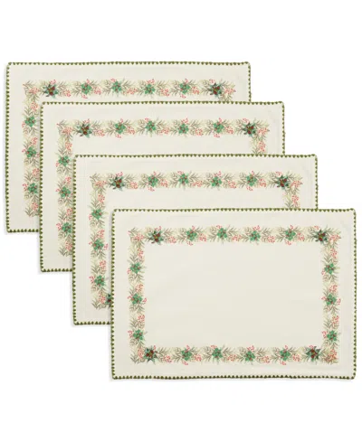 Saro Lifestyle Holly Placemat, Set Of 4 In Green