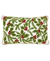 Saro Lifestyle Holly Down Filled Decorative Pillow, 12" X 20" In Green