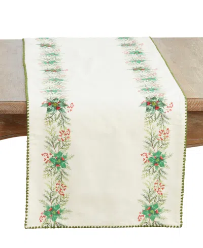 Saro Lifestyle Holly Table Runner, 16" X 72" In Green