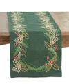 Saro Lifestyle Holly Table Runner, 16" X 72" In Green