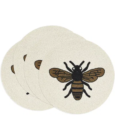 Saro Lifestyle Honeybee Treasure Beaded Placemats, 15" Round In Gold