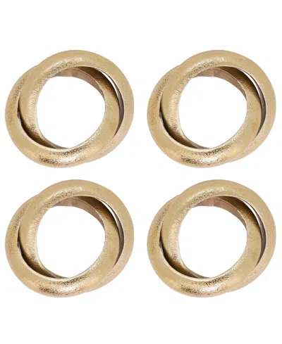 Saro Lifestyle Interlock Napkin Ring, Set Of 4 In Gold