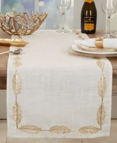 Saro Lifestyle Intricate Leaf Pattern In Natural