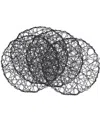 Saro Lifestyle Intricate Wire Placemats, 15" Round In Black
