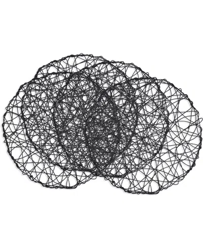 Saro Lifestyle Intricate Wire Placemats, 15" Round In Black