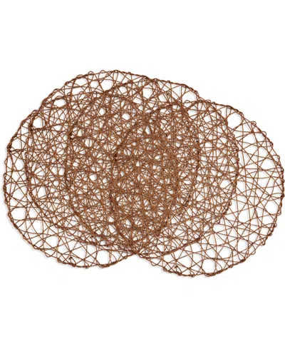Saro Lifestyle Intricate Wire Placemats, 15" Round In Copper