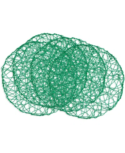 Saro Lifestyle Intricate Wire Placemats, 15" Round In Green