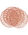Saro Lifestyle Intricate Wire Placemats, 15" Round In Orange