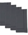 Saro Lifestyle Laser-cut Hemstitch Napkin, Set Of 4 In Black