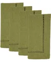 Saro Lifestyle Laser-cut Hemstitch Napkin, Set Of 4 In Green