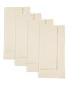 Saro Lifestyle Laser-cut Hemstitch Napkin, Set Of 4 In Ivory