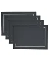 Saro Lifestyle Laser-cut Hemstitch Placemat, Set Of 4 In Black