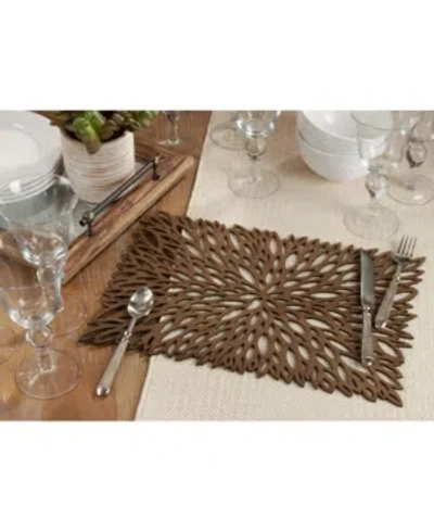 Saro Lifestyle Laser Cut Placemat Set Of 4 In Brown
