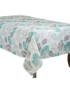 Saro Lifestyle Leaf Print Tablecloth In Seafoam