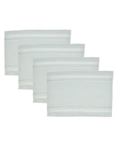 Saro Lifestyle Leno Stripe Elegance Placemat, Set Of 4 In Blue-gray