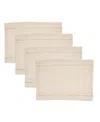 Saro Lifestyle Leno Stripe Elegance Placemat, Set Of 4 In Natural