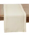 Saro Lifestyle Leno Stripe Elegance Table Runner, 13" X 72" In Natural