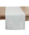 Saro Lifestyle Leno Stripe Elegance Table Runner, 13"x72" In Blue-grey