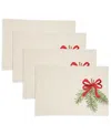 Saro Lifestyle Linen Blend Frosted Pine Placemat, Set Of 4 In Brown