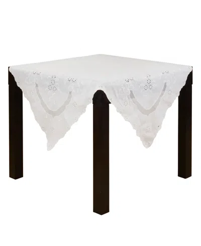Saro Lifestyle Linen Cutwork Lace Tablecloth, 54" X 54" In Multi
