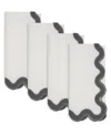 Saro Lifestyle Linen Soft Hue Scallop Napkin, Set Of 4 In Gray