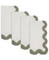 Saro Lifestyle Linen Soft Hue Scallop Napkin, Set Of 4 In Green