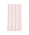 Saro Lifestyle Lively Pompom Border Striped Napkin Set Of 4,20"x20" In Pink