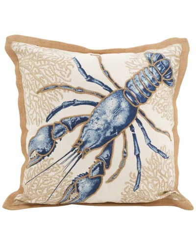 Saro Lifestyle Lobster Down-filled Pillow In Navy